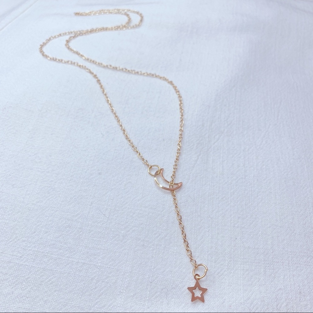 ❣️$25/3❣️ Crescent Moon and Star Gold Plated Necklace - Picture 7 of 14